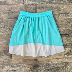 FRANCESCAS Teal & Tan High Waisted Skirt